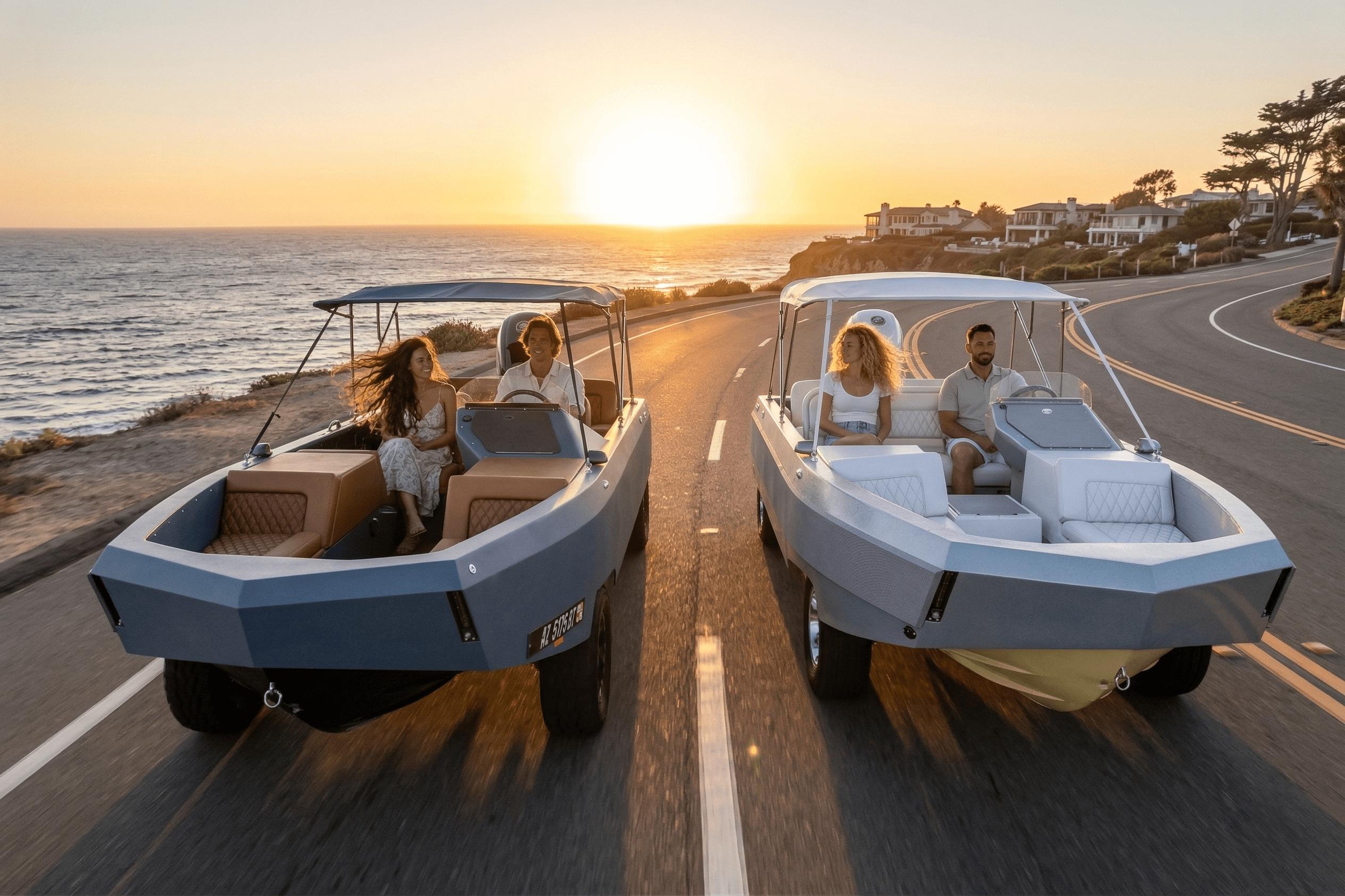 watercar going safely on the road