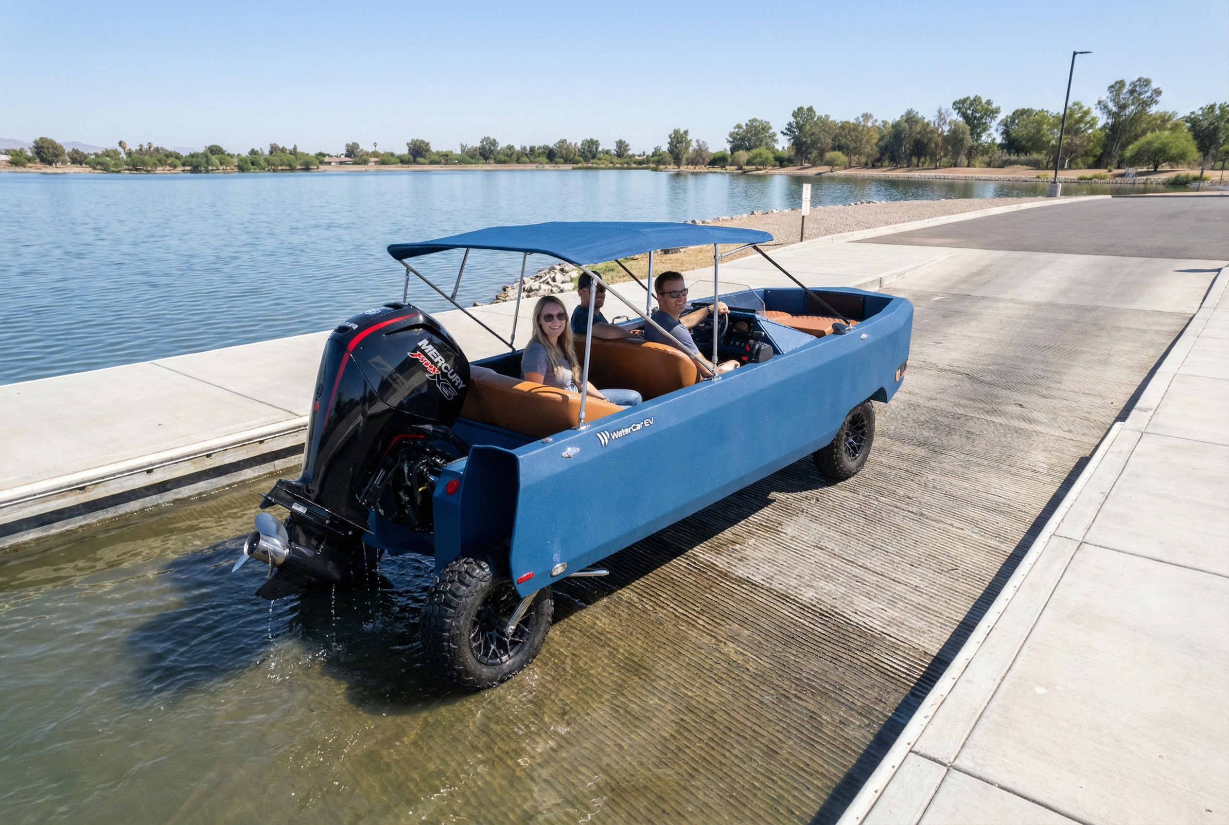Amphibious Boat by Water Car transition from water to land