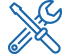 blue color mechanical screw icon